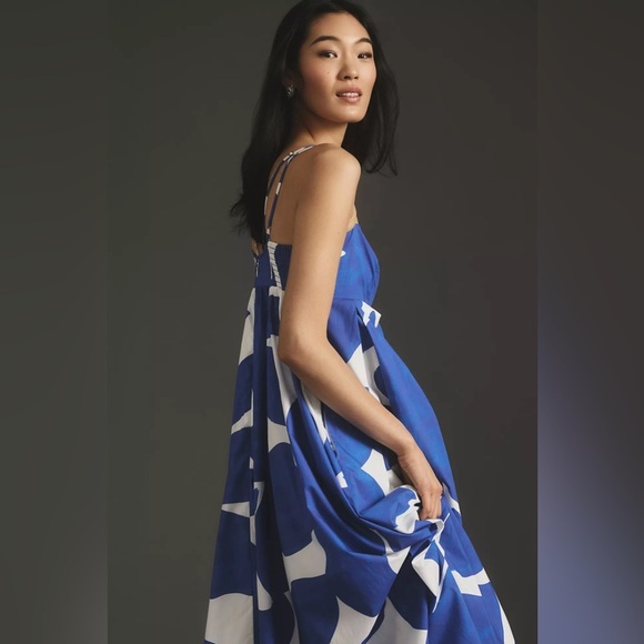 By Anthropologie Printed Babydoll Smock Maxi Dress Size XS *Flawed* - Picture 2 of 11